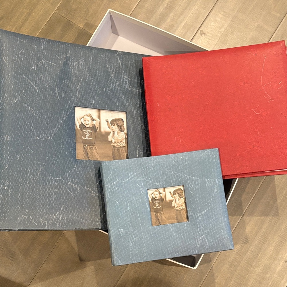 Red and Blue Photo Albums Set